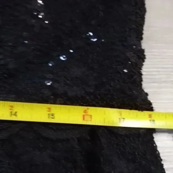 NEW R&M Richards Sequined Lace Midi Dress BLACK SZ 16 - Picture 9 of 12